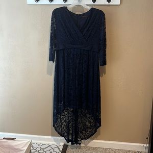 Navy blue, mother of the bride, cocktail dress-never worn. 3XL-but actually XL.